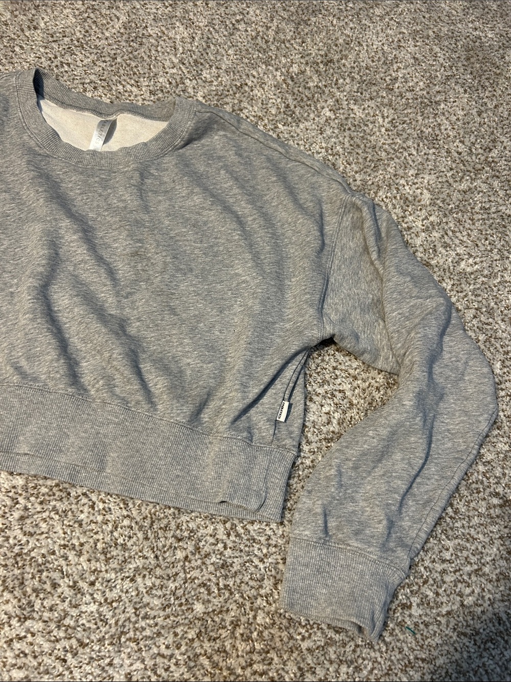 Fabletics Gray Cropped Crewneck Sweatshirt - Picture 3 of 4